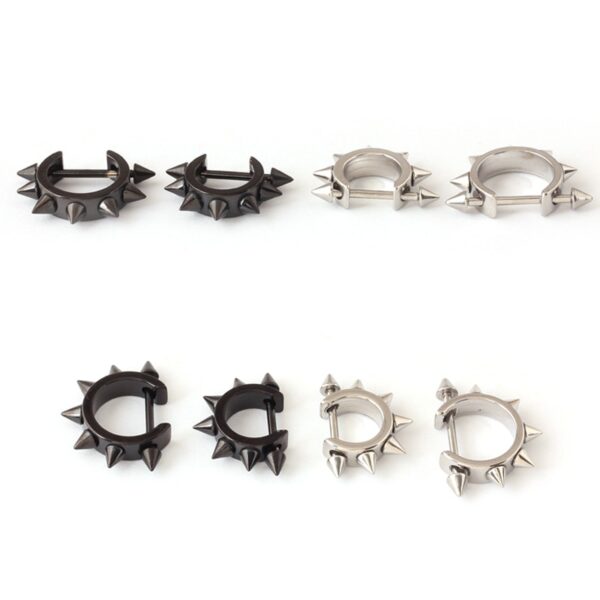 Punk Style Spikes Stud Earrings - Image 4