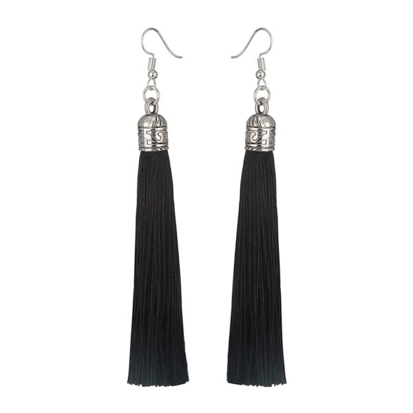 Long Tassel Drop Earrings - Image 3