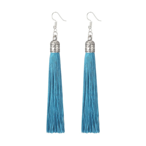 Long Tassel Drop Earrings - Image 5
