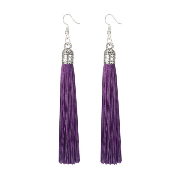 Long Tassel Drop Earrings - Image 6