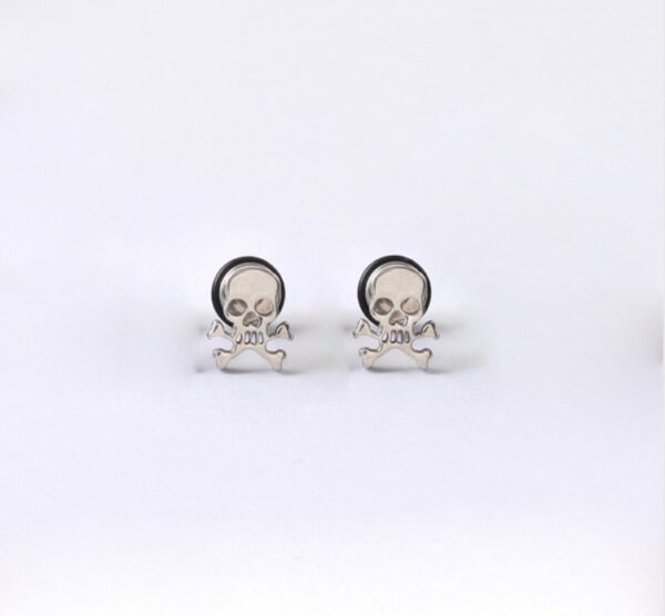 Pirate Skull Stainless Steel Stud Earrings - Image 5