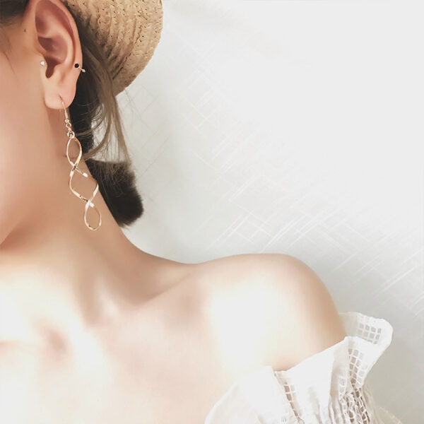 Double Loop Drop Earrings - Image 7