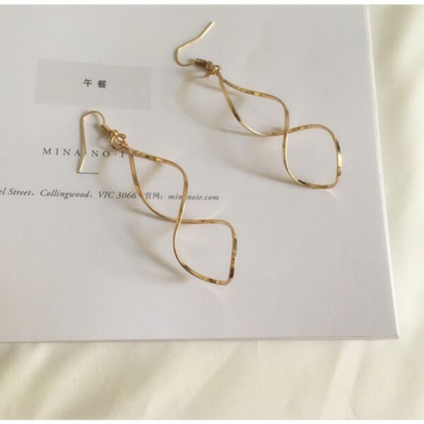 Double Loop Drop Earrings - Image 4