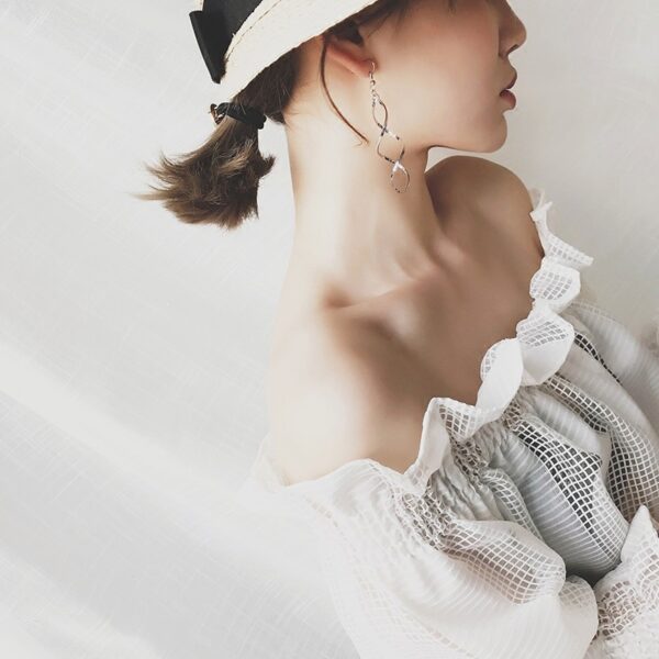 Double Loop Drop Earrings - Image 8