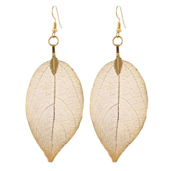 Translucent Leaf Drop Earrings - Image 3