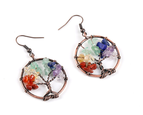 Elegant Tree of Life Women's Copper Drop Earrings