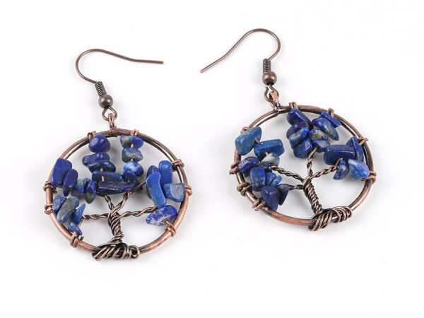 Elegant Tree of Life Women's Copper Drop Earrings - Image 6