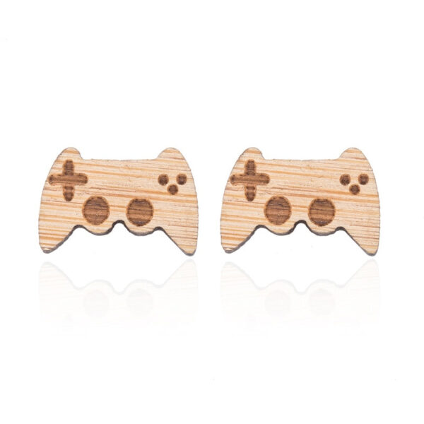 Wooden Game Controller Stud Earrings