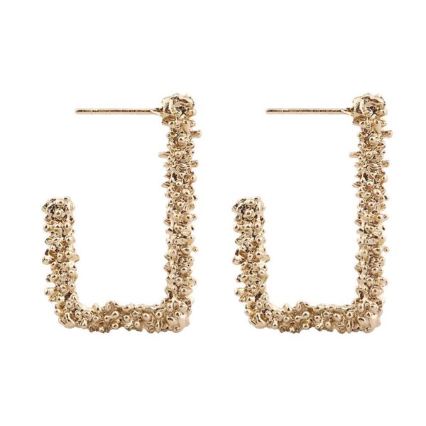 Women's Frozen Hoop Earrings - Image 3