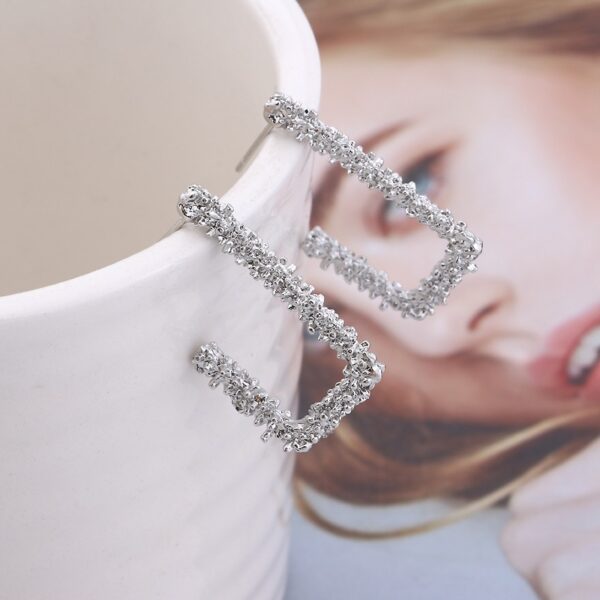 Women's Frozen Hoop Earrings - Image 5
