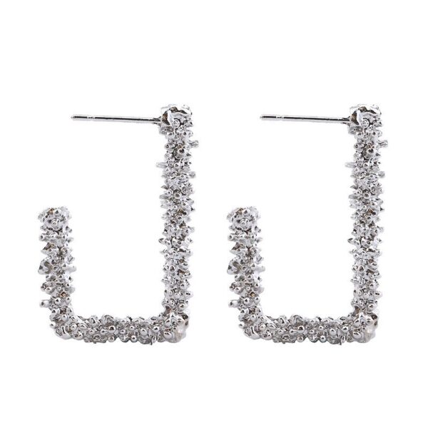 Women's Frozen Hoop Earrings - Image 4