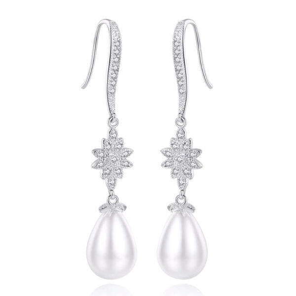 Women's Elegant Pearl Decorated Drop Earrings - Image 3