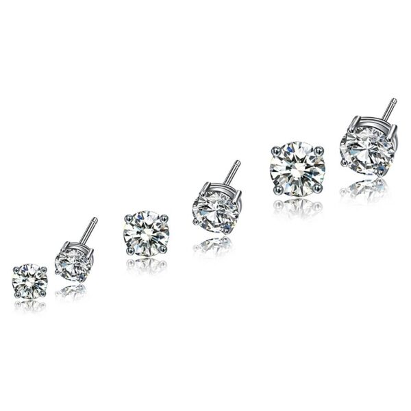 Round Silver Stud Earrings for Women