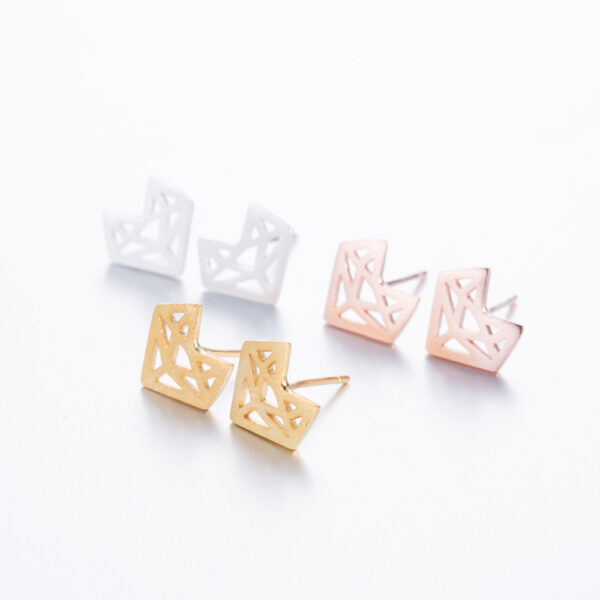 Origami Fox Stud Earrings - Image 3