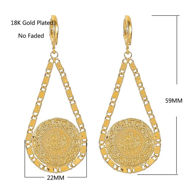 Women's Golden Coin Muslim Earrings - Image 7