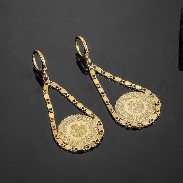 Women's Golden Coin Muslim Earrings - Image 6