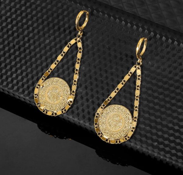 Women's Golden Coin Muslim Earrings