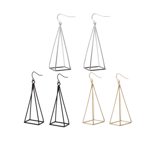 Women's Pyramid Shaped Drop Earrings