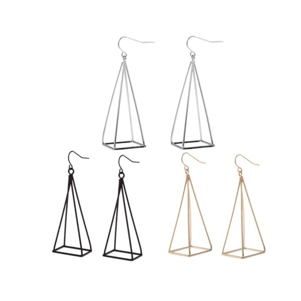 Women's Pyramid Shaped Drop Earrings - Image 4