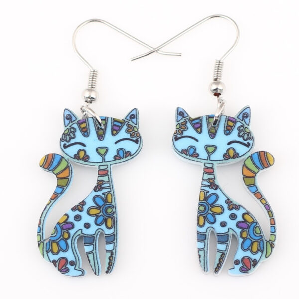 Fashion Cat Shaped Patterned Women's Drop Earrings