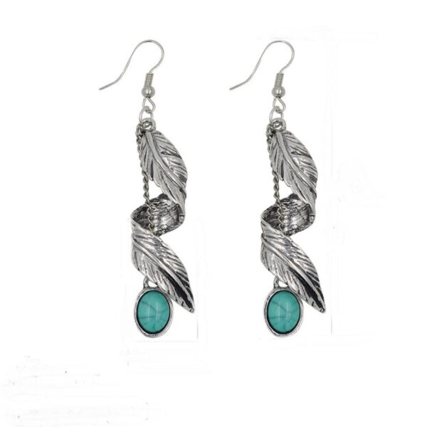 Women's Boho Spiral Leaf Shaped Drop Earrings