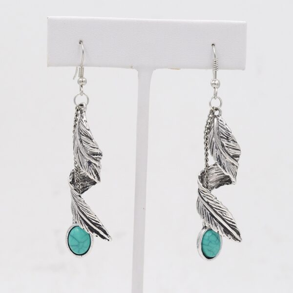 Women's Boho Spiral Leaf Shaped Drop Earrings - Image 4
