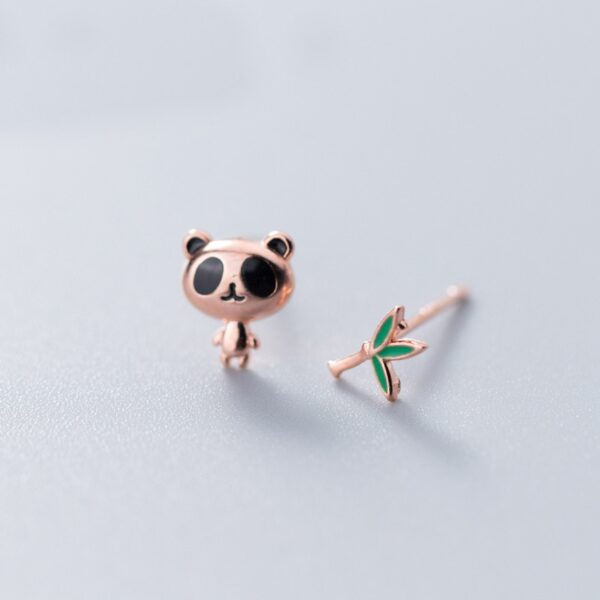 925 Sterling Silver Panda Stud Earrings - Image 2