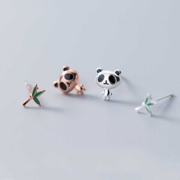 925 Sterling Silver Panda Stud Earrings - Image 5