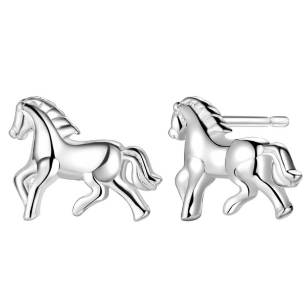 Silver Horse Stud Earrings - Image 2