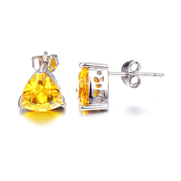 Natural Citrine Triangle Earrings - Image 3