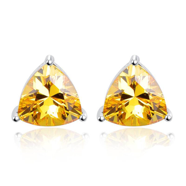 Natural Citrine Triangle Earrings - Image 2