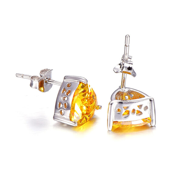 Natural Citrine Triangle Earrings - Image 4