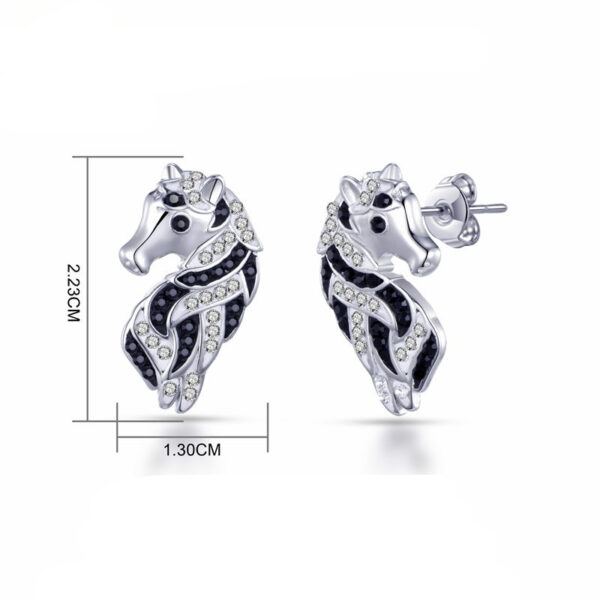 Crystal Horse Stud Earrings - Image 4
