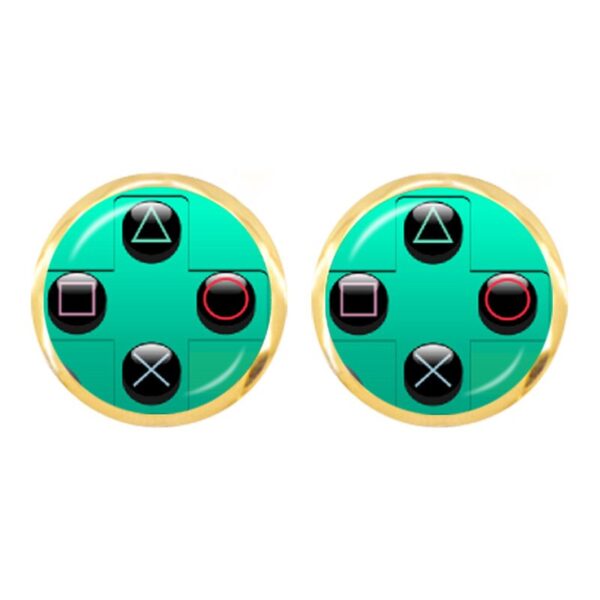 Game Controller Style Round Earrings - Image 6