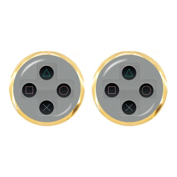 Game Controller Style Round Earrings - Image 3