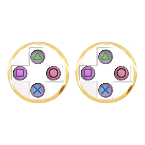 Game Controller Style Round Earrings - Image 5
