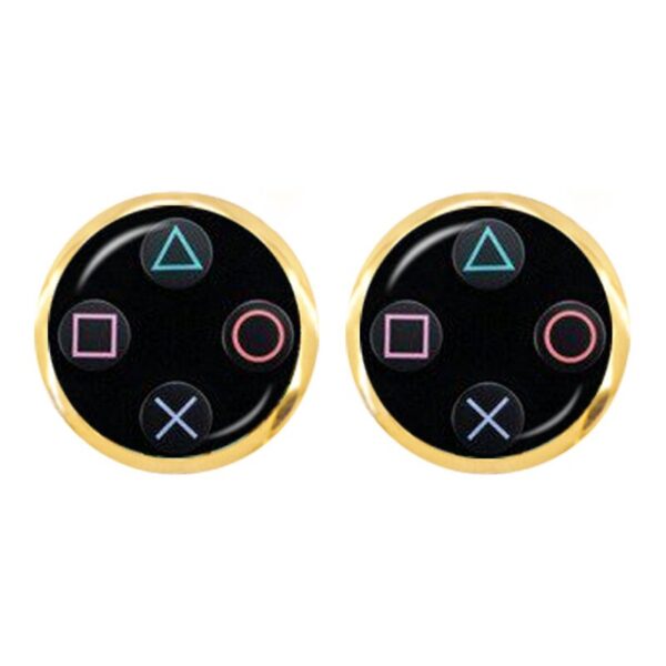 Game Controller Style Round Earrings - Image 4