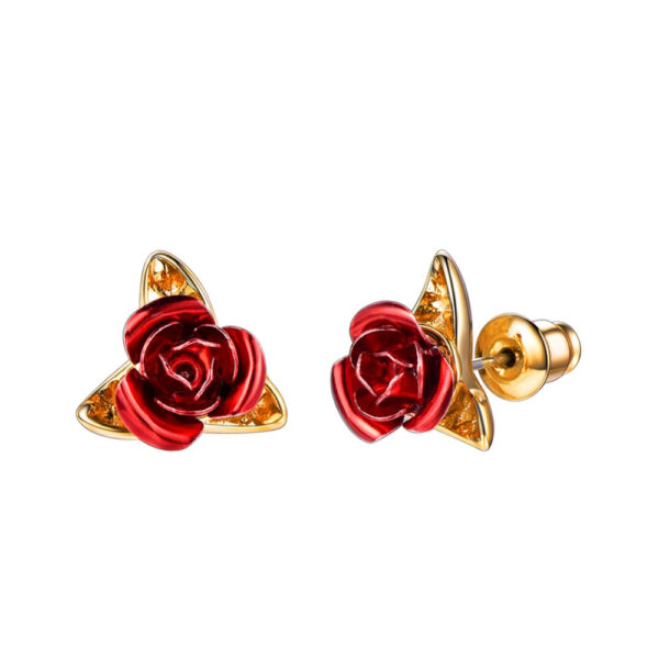 Rose Flower Design Women's Stud Earrings - Image 2