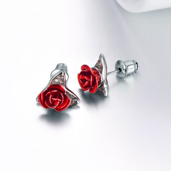 Rose Flower Design Women's Stud Earrings - Image 7