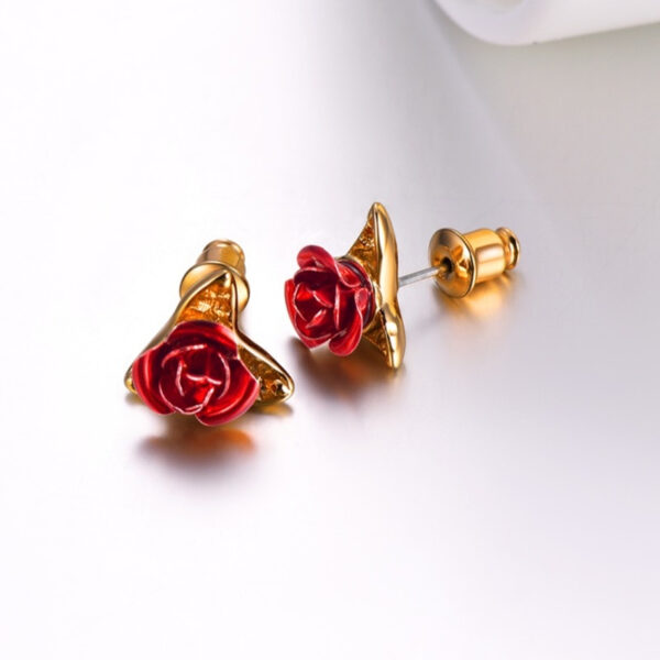 Rose Flower Design Women's Stud Earrings - Image 6