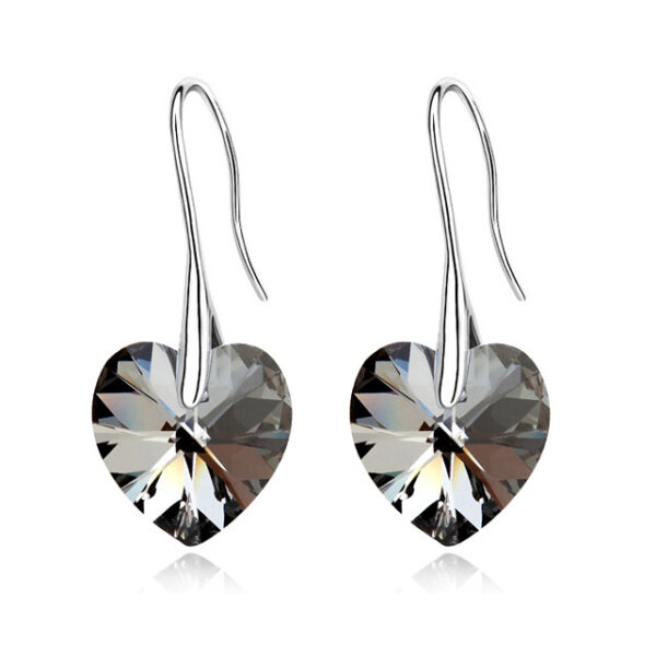 Women's Heart Earrings with Swarovski Crystal - Image 4