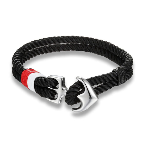 Men's Anchor Design Rope Bracelet - Image 5