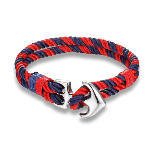 Men's Anchor Design Rope Bracelet - Image 6