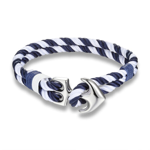 Men's Anchor Design Rope Bracelet - Image 7