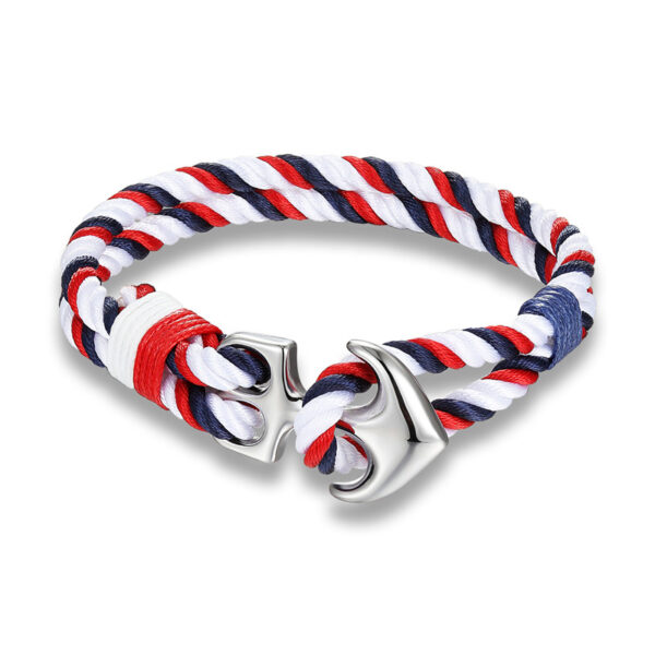 Men's Anchor Design Rope Bracelet - Image 4