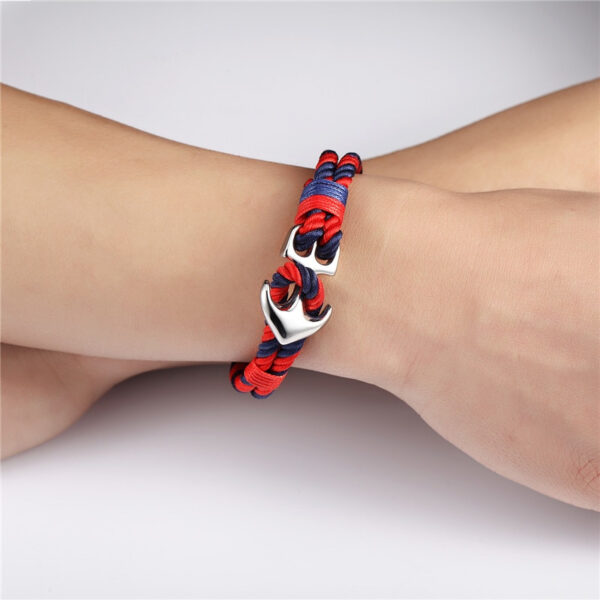 Men's Anchor Design Rope Bracelet - Image 8