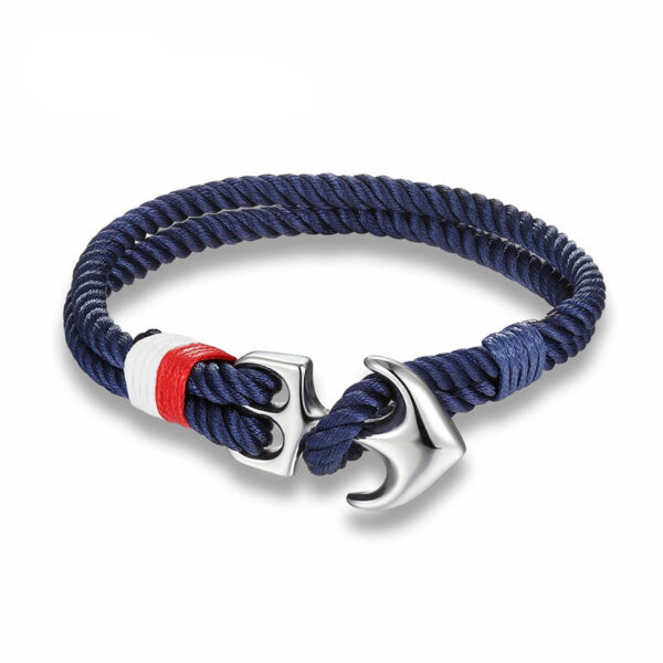 Men's Anchor Design Rope Bracelet