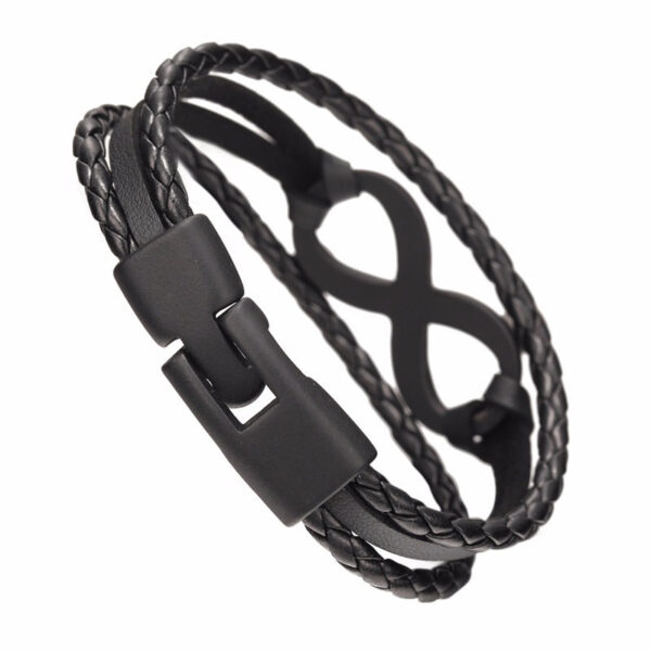 Men's Multilayered Infinity Design Charm Bracelet - Image 6