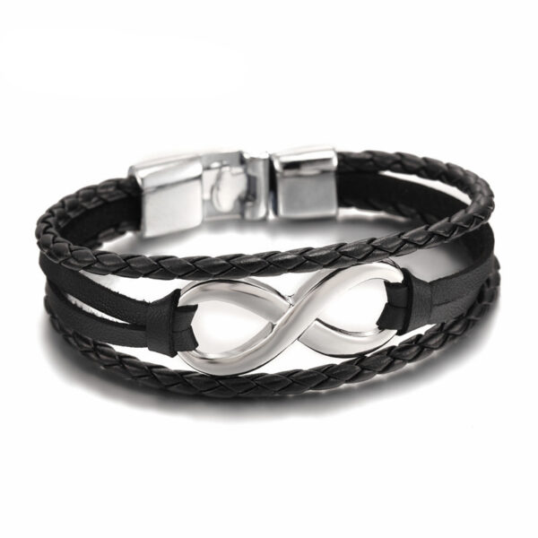 Men's Multilayered Infinity Design Charm Bracelet