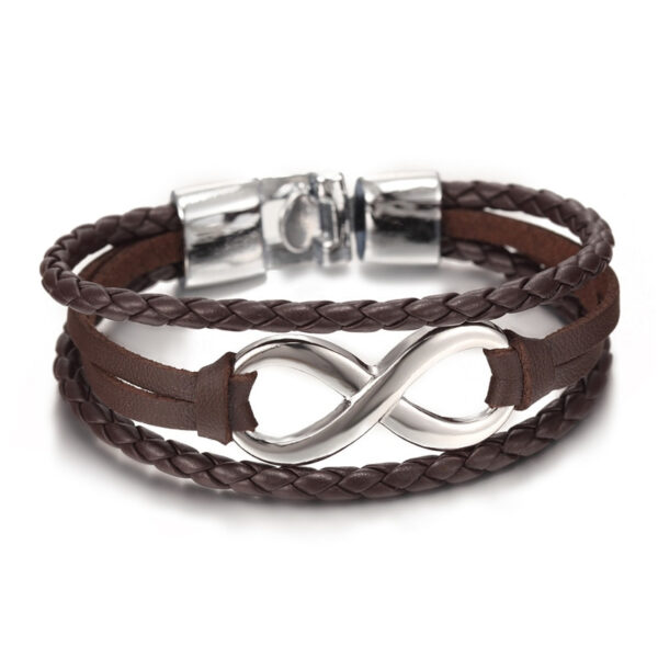 Men's Multilayered Infinity Design Charm Bracelet - Image 7